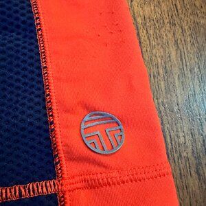 Tory Burch Sport Navy Blue & Red Fitted Mesh Tank Top Medium Luxury Sportswear